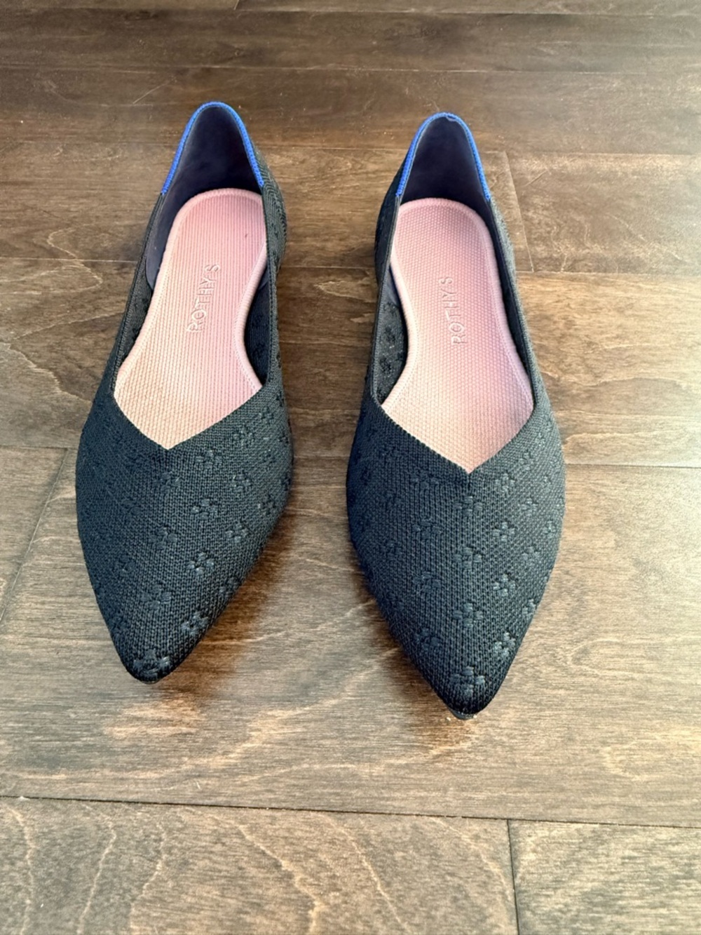 Rothy’s Point Black Shimmer Flat Sz 8.5 - Picture 4 of 6